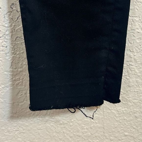 All Saints Mast Low Rise Black Denim Jeans Raw Hem Size 27 - Picture 2 of 9